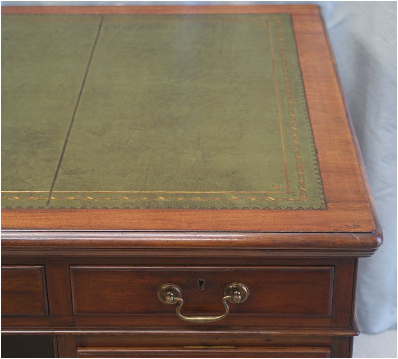 2050 Antique Walnut Pedestal Desk (4)